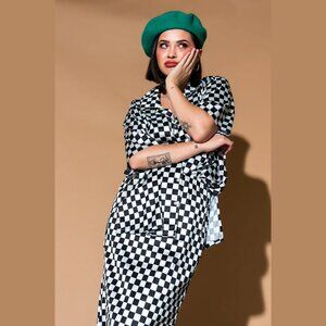 Dressed in Lala NWT Take Risks Checkerboard Satin Shirt